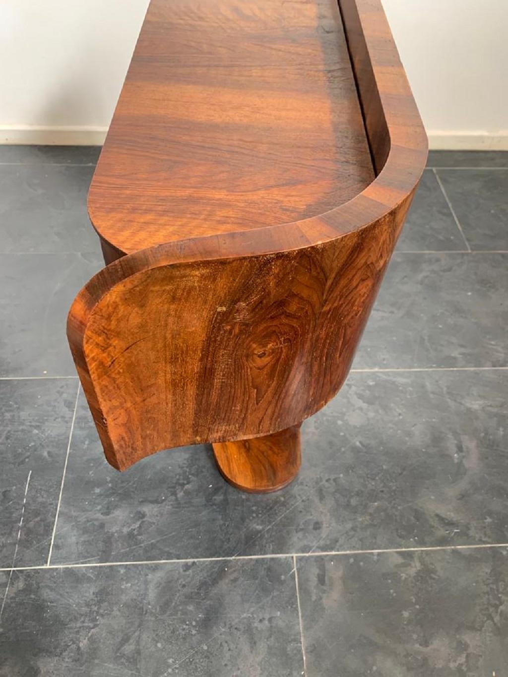 Maple Art Coscole Table in Walnut with Rosewood Threads, 1930s For Sale