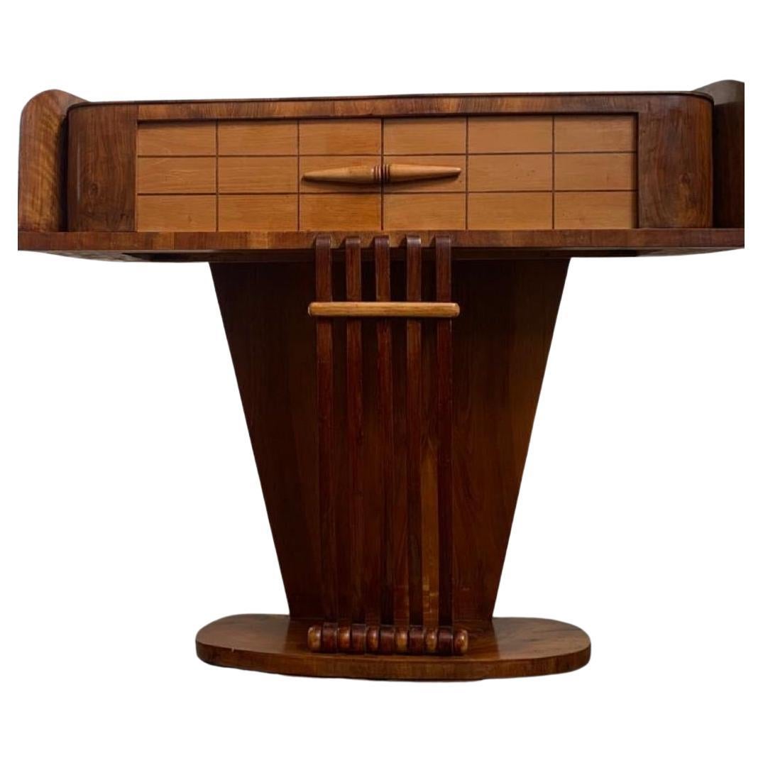 Art Coscole Table in Walnut with Rosewood Threads, 1930s For Sale
