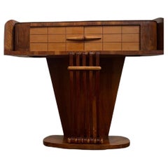 Art Coscole Table in Walnut with Rosewood Threads, 1930s