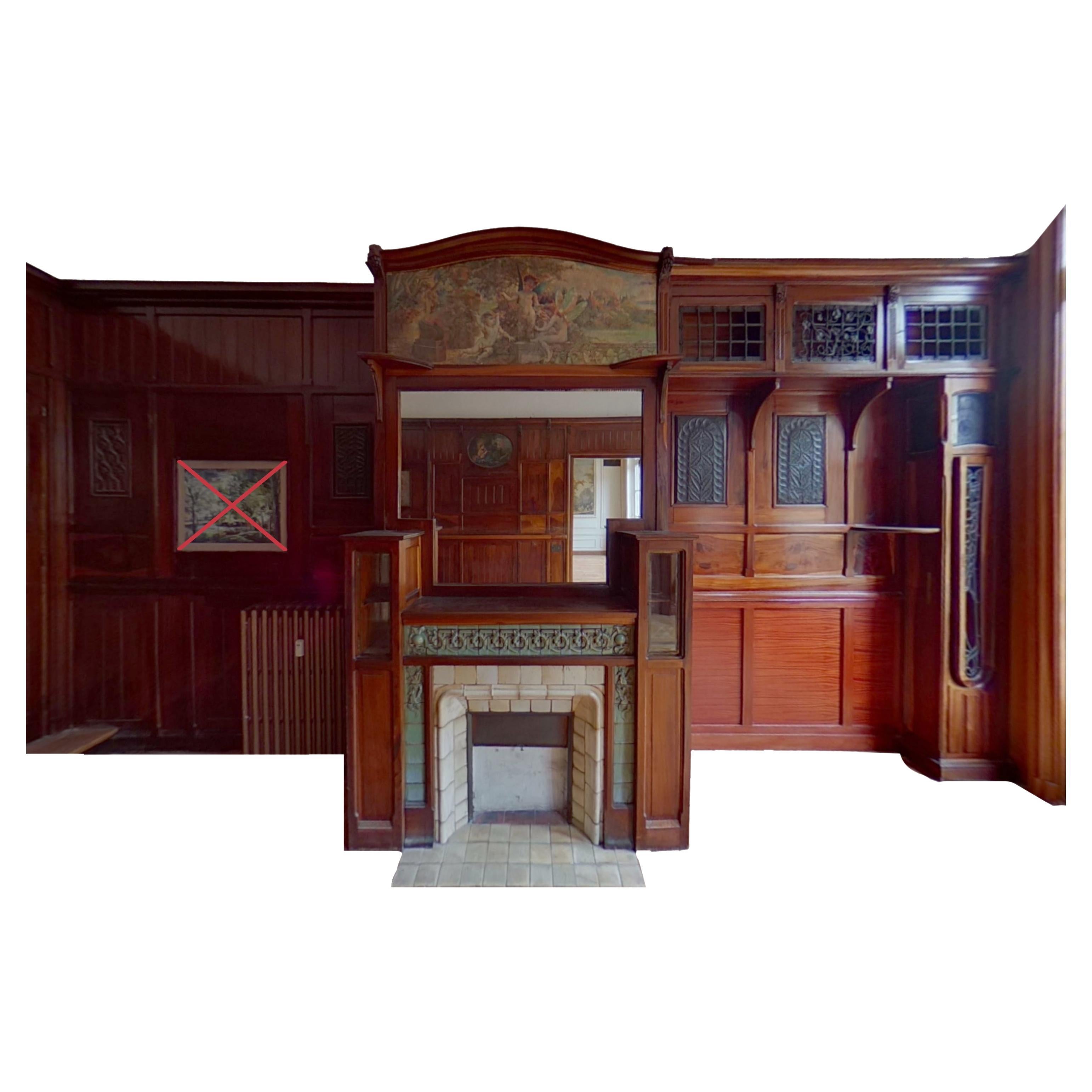 Art & Craft Paneling Room from the Private Mansion of the Architect Henry Guedy For Sale