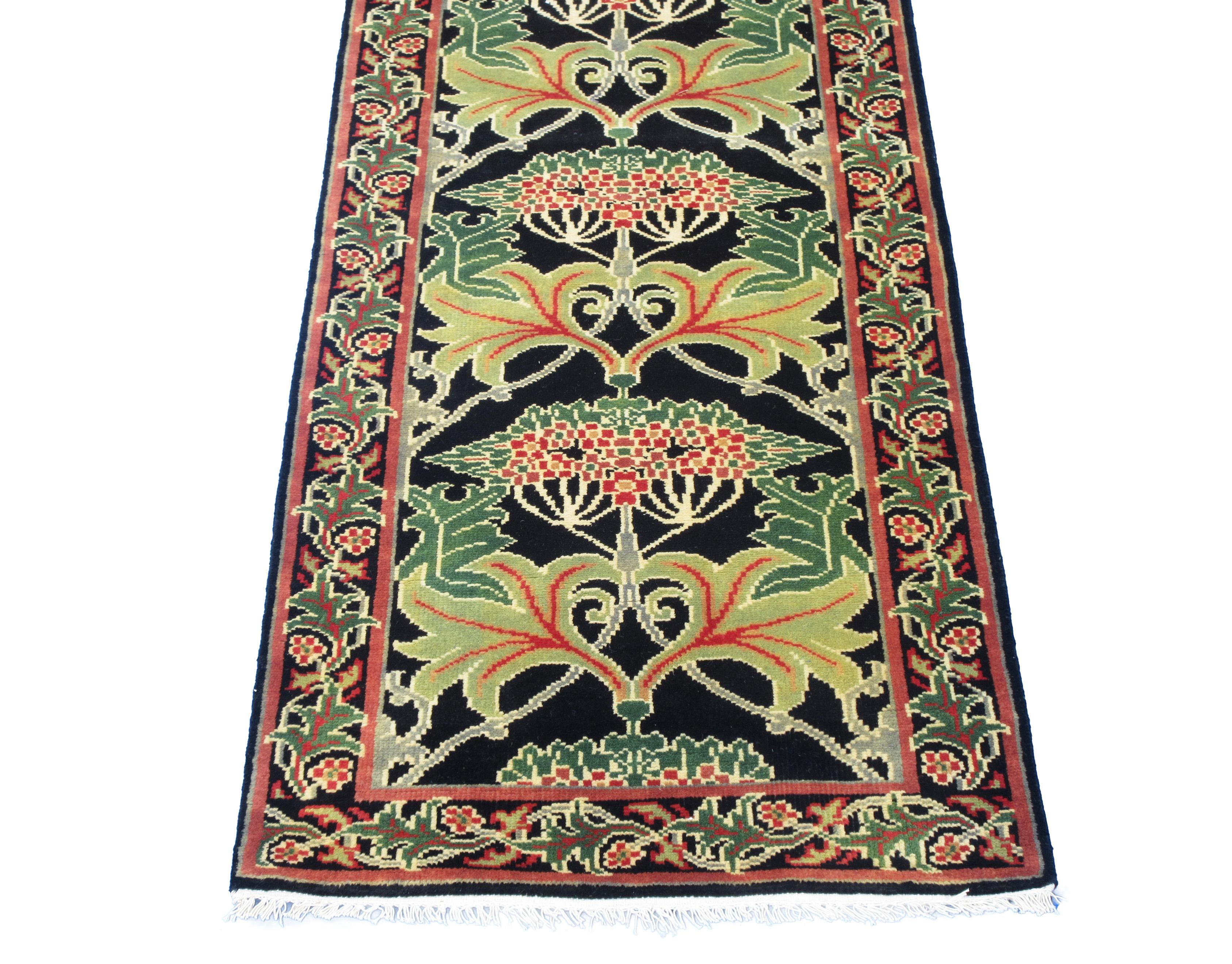 Hand-Knotted Art & Craft Runner For Sale