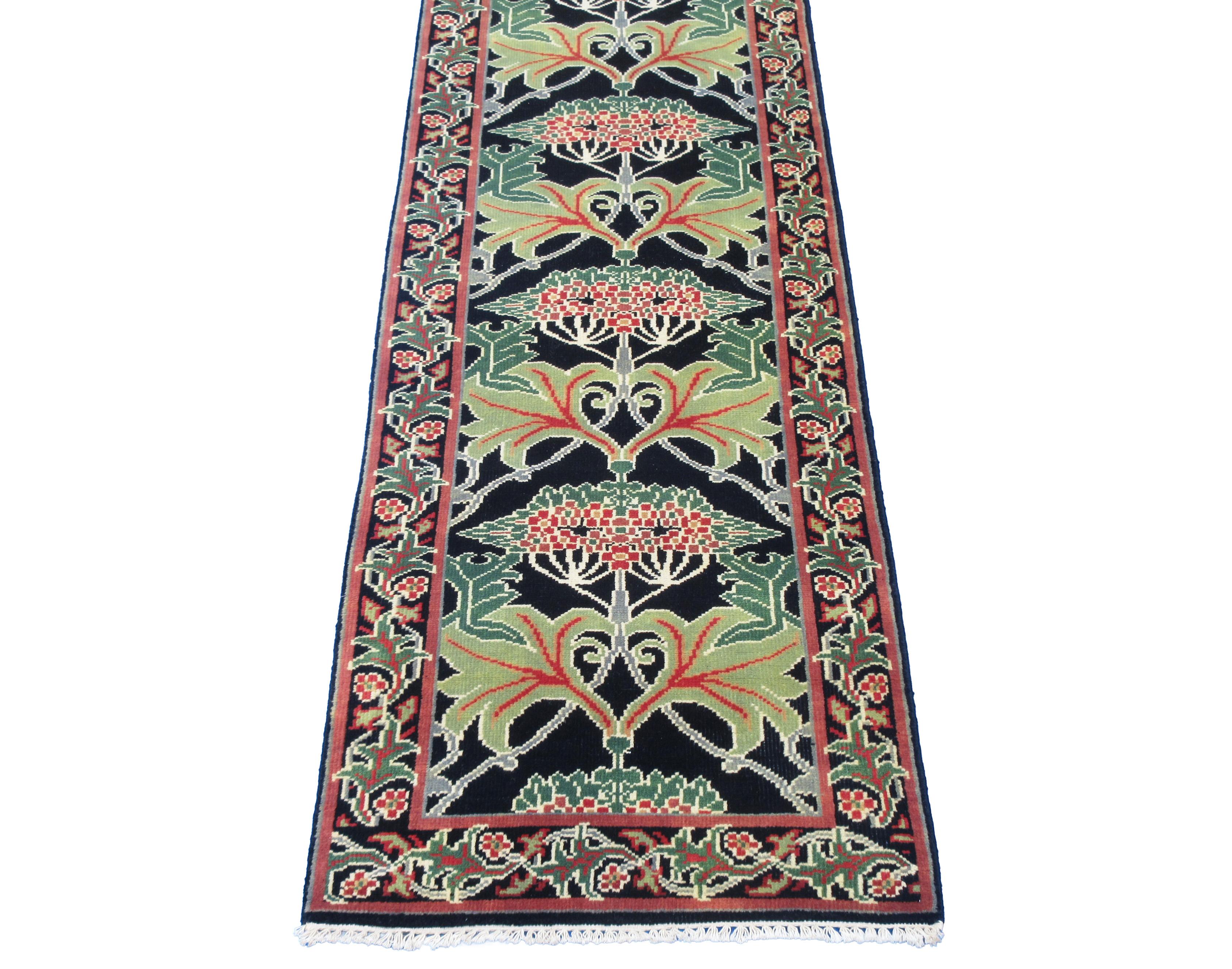 Hand-Knotted Art & Craft Runner For Sale