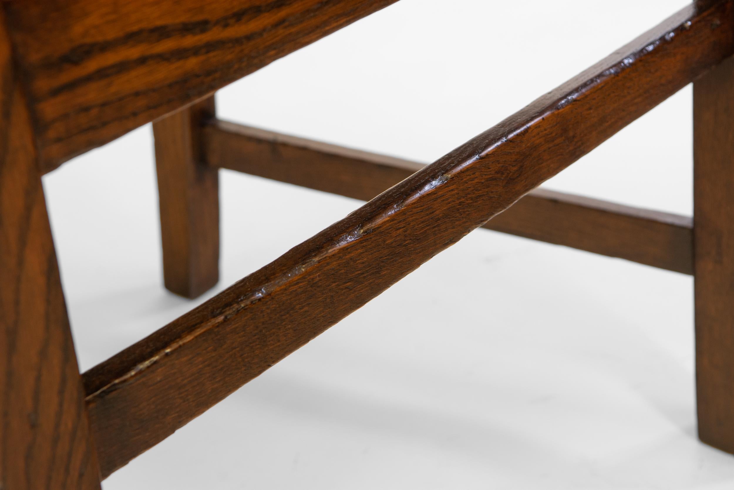 Chaise de bureau Art & Crafts en chêne et cuir dans le style de Richard Riemerschmid 2 en vente 5