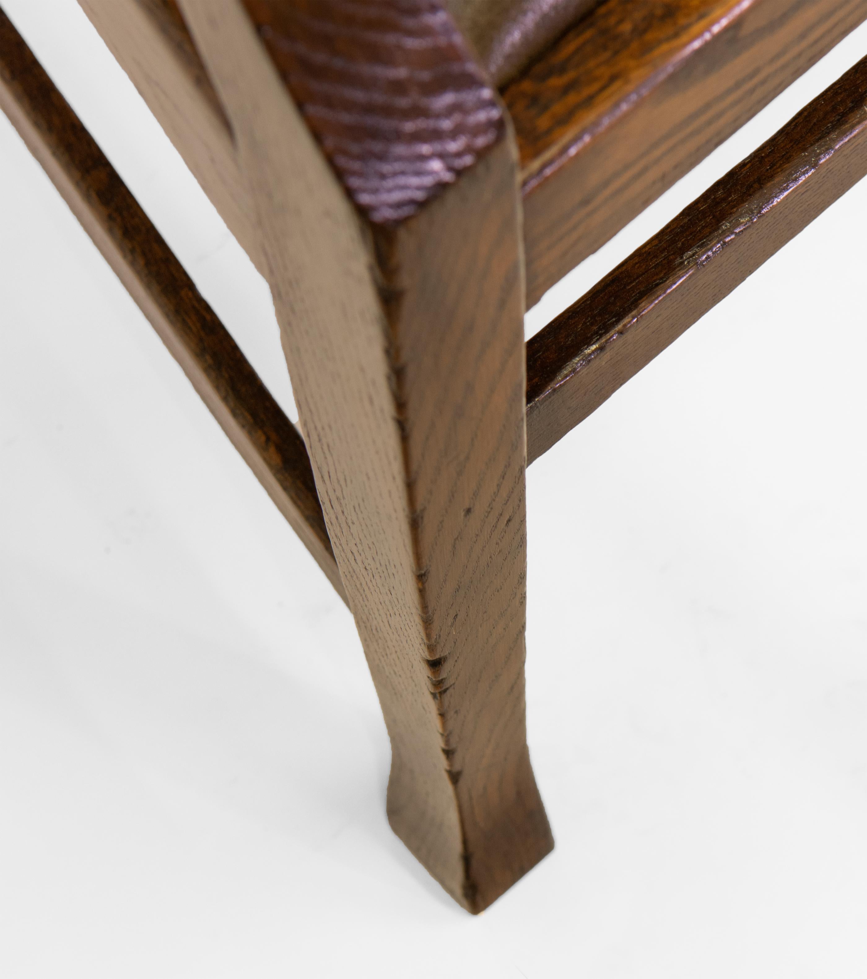 Chaise de bureau Art & Crafts en chêne et cuir dans le style de Richard Riemerschmid 2 en vente 7