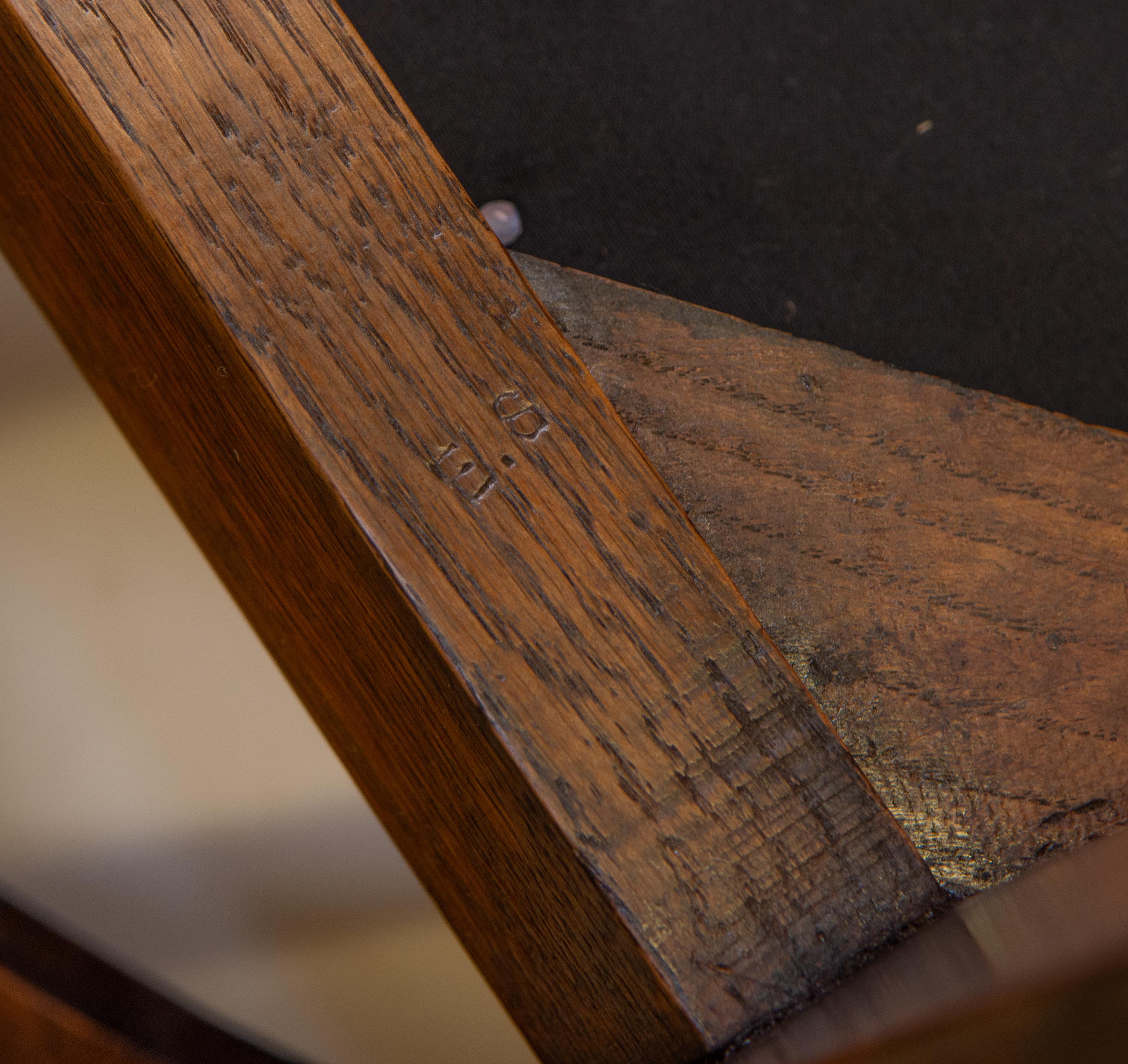 Art & Crafts Oak and Leather Desk Chair In The Richard Riemerschmid Manner 5