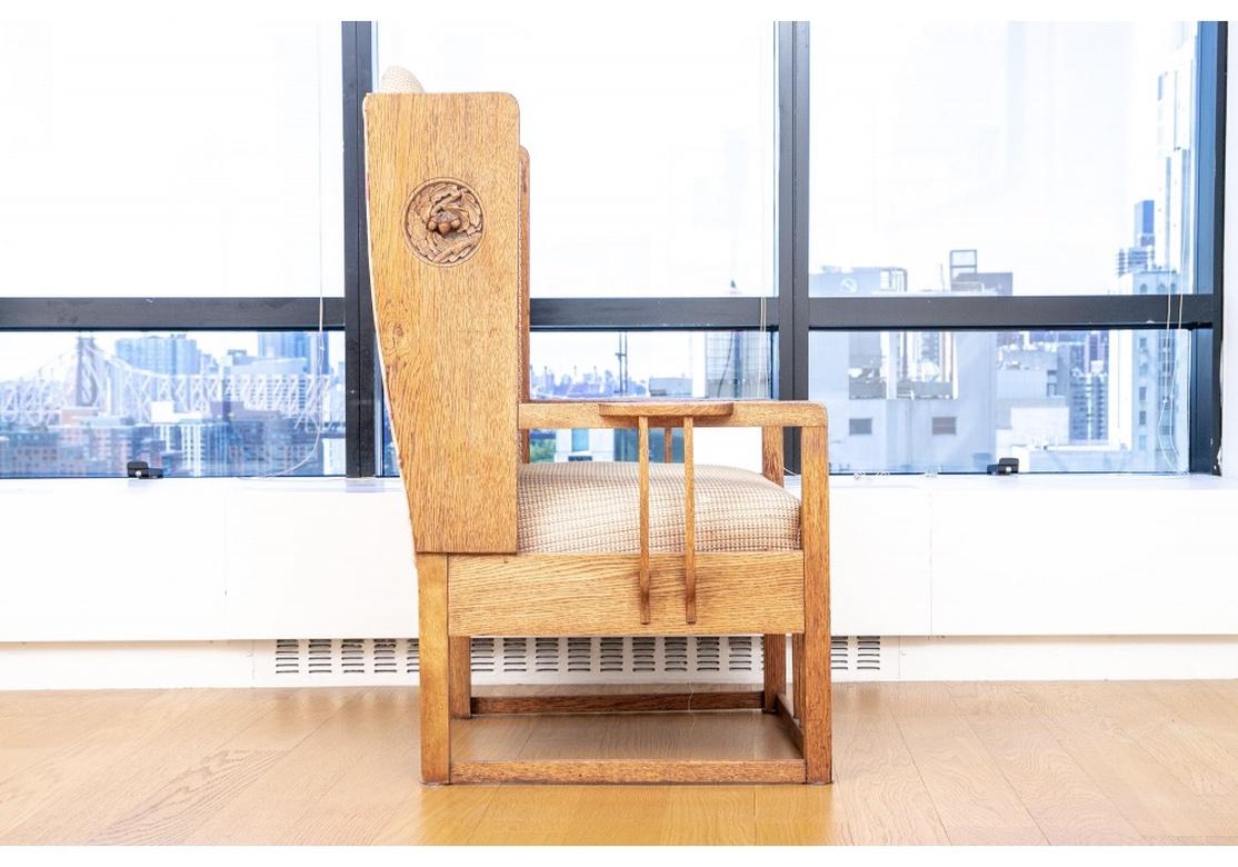 Chaise longue en Oak Craft Attribuée à Heal's et Son, vers 1900 en vente 7