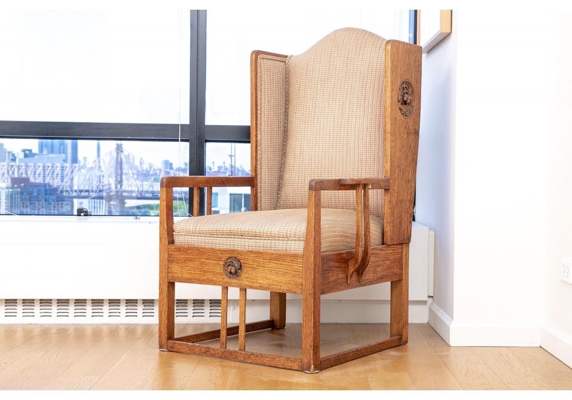 Art & Crafts Oak Lounge Chair Attributed to Heal and Son, circa 1900 For Sale 8