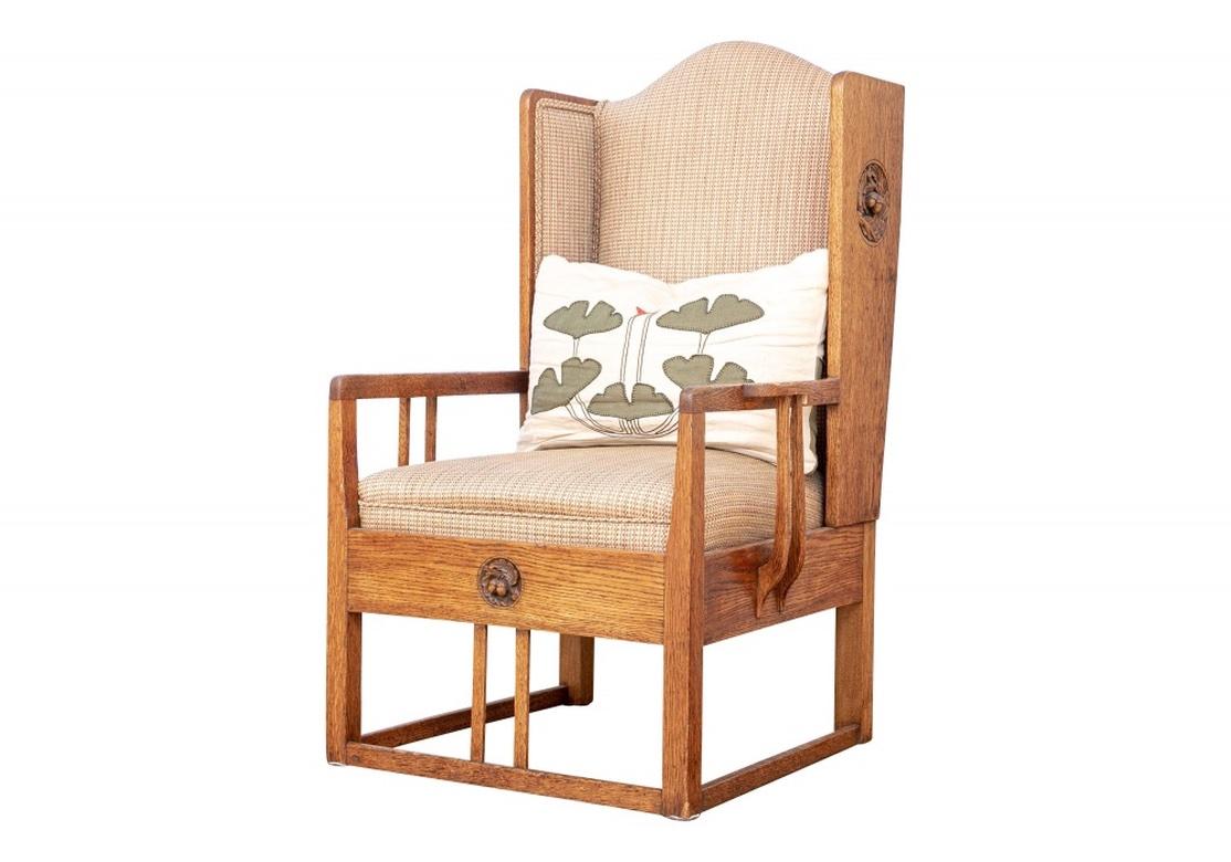 Arts and Crafts Chaise longue en Oak Craft Attribuée à Heal's et Son, vers 1900 en vente
