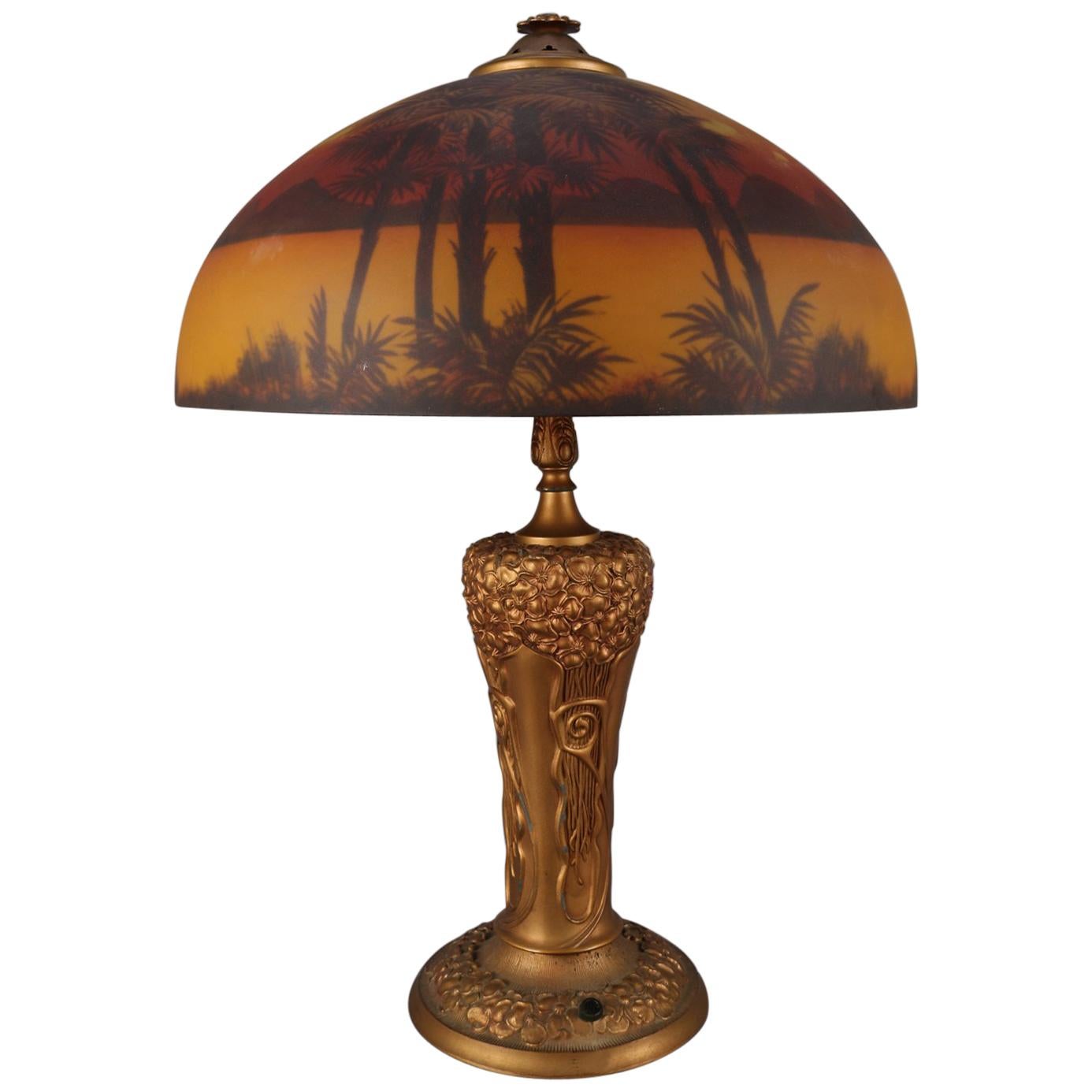 Art and Crafts Pittsburgh Reverse Painted Phoenix Table Lamp, circa 1910 at  1stDibs | phoenix reverse painted lamp, pittsburgh reverse painted lamp,  pittsburgh reverse painted lamps