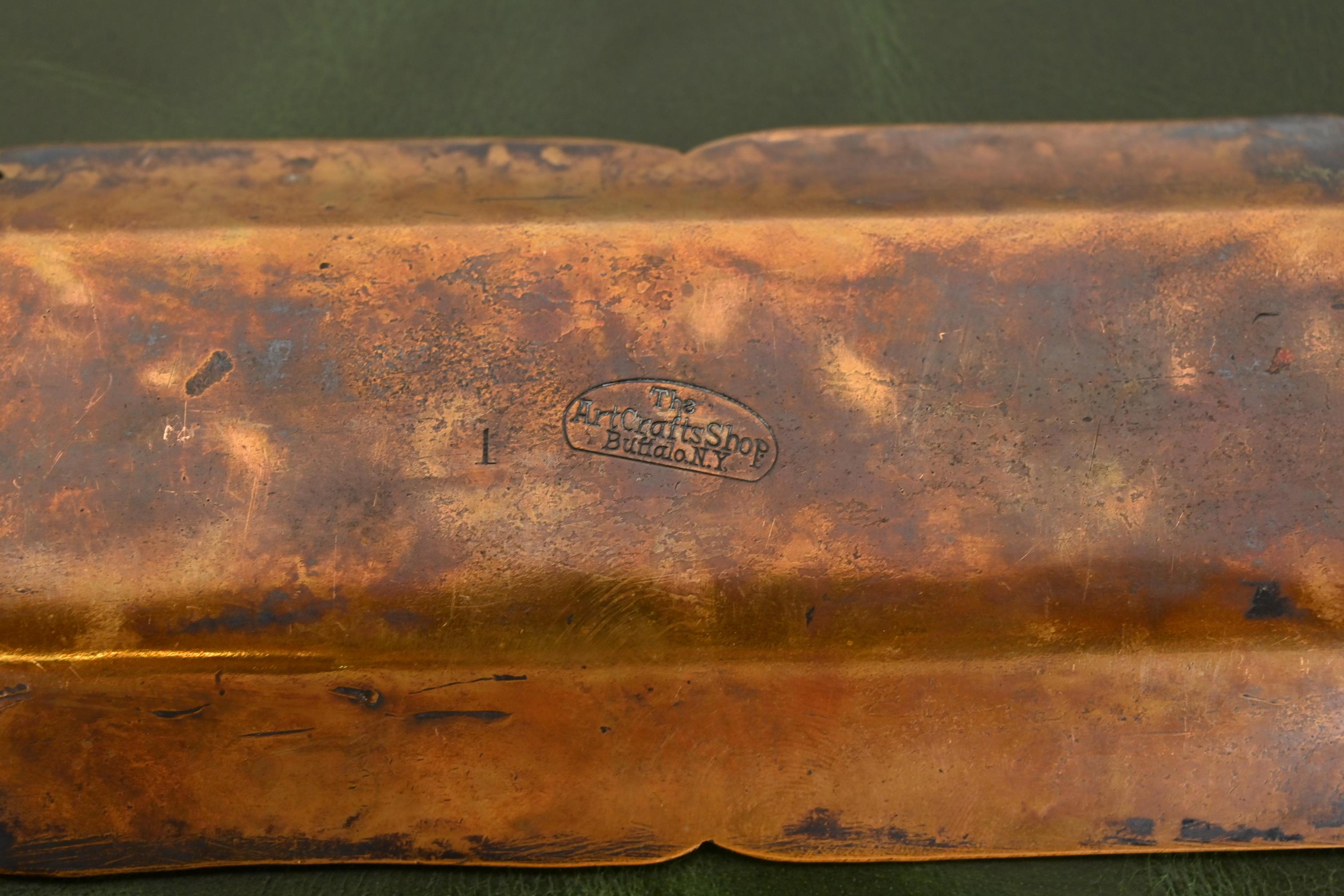 Art Crafts Shop Hammered Copper Six-Piece Desk Set, Circa 1905 For Sale 5