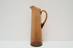 Art Czech Glass Pitcher, by Glasswork Novy Bor, 1950s