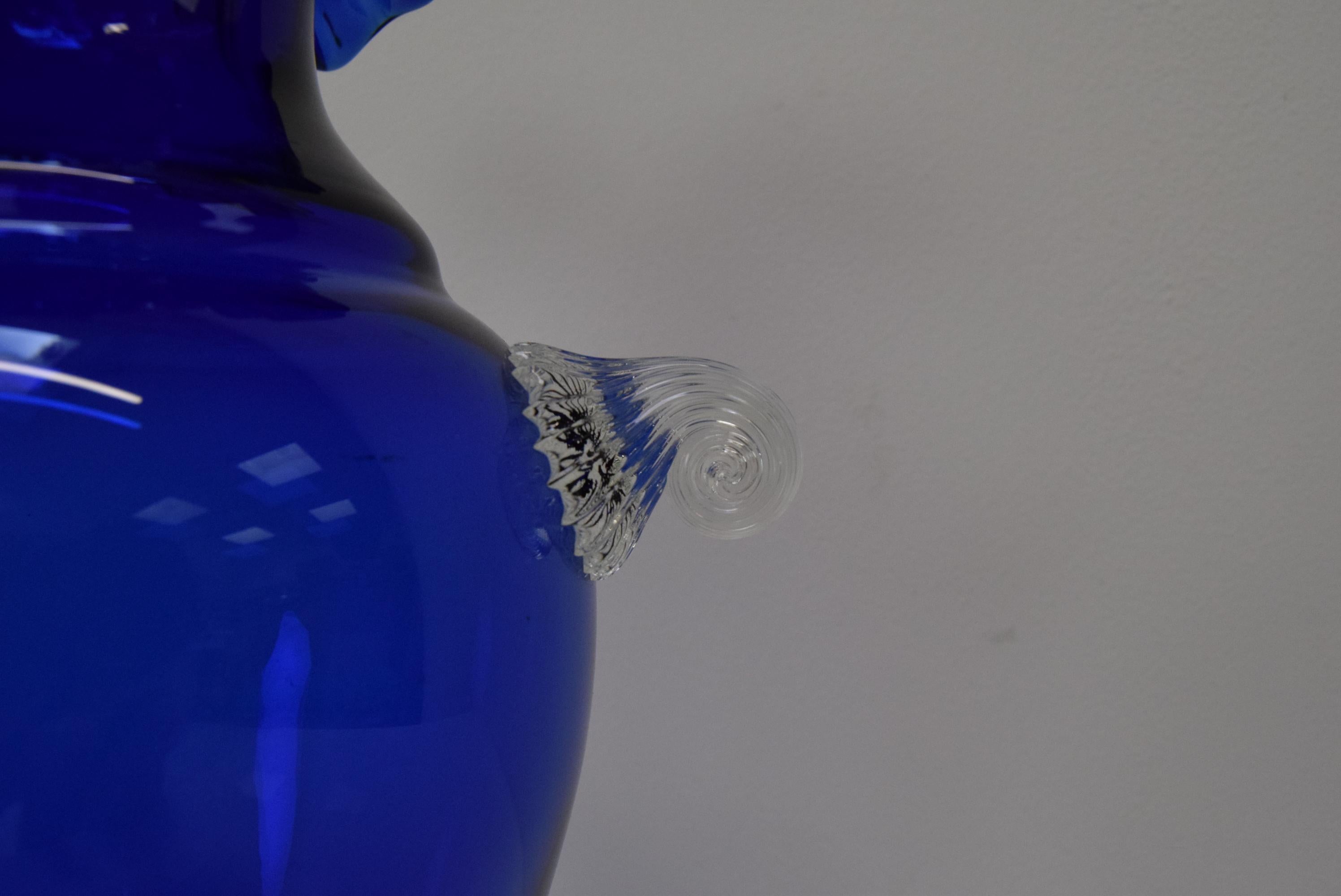 Vase en verre tchèque, par Glasswork, né Novy, années 1950.  Bon état - En vente à Praha, CZ