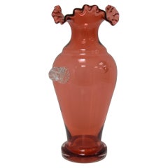 Art Czech Glass Vase, by Glasswork Novy Bor, 1950s