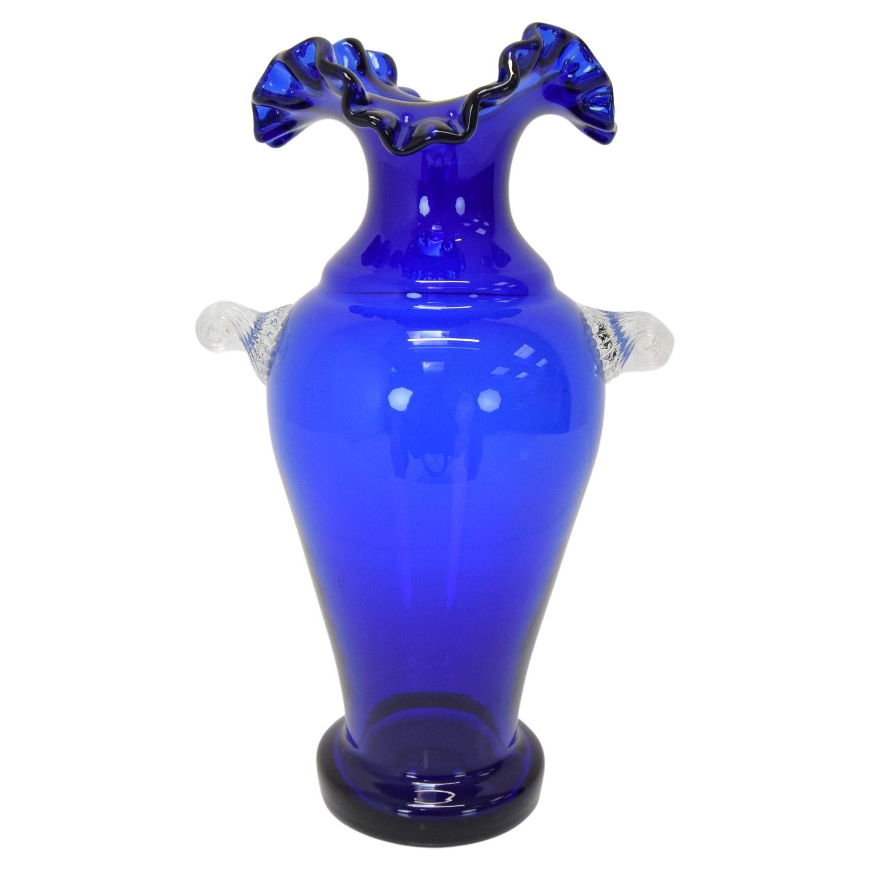 Art Czech Glass Vase, by Glasswork Novy Bor, 1950's.  For Sale