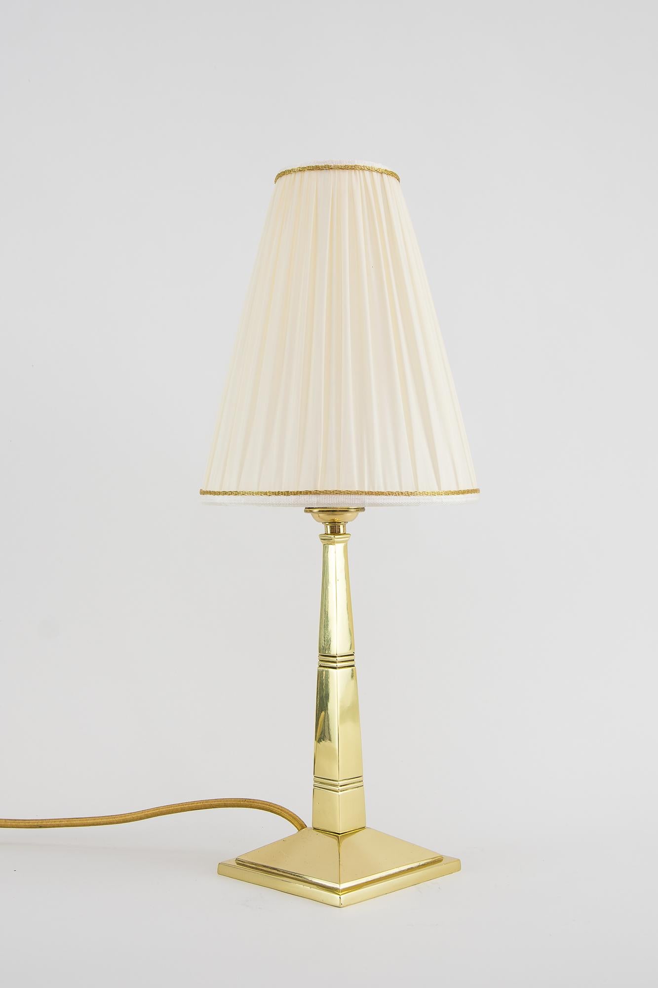 Art Deco Table Lamp Vienna circa 1920s with Fabric Shade For Sale 3