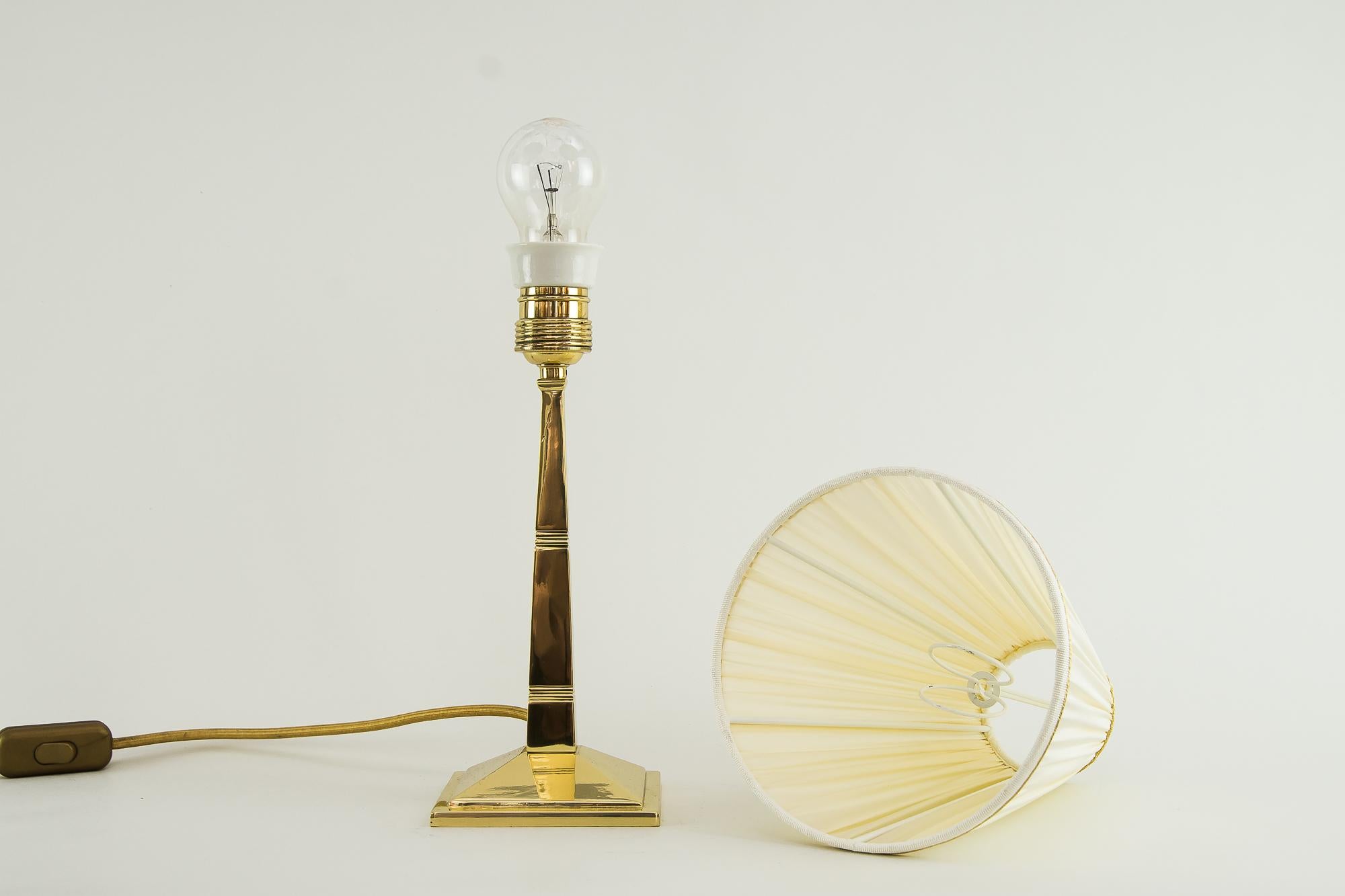 Art Deco Table Lamp Vienna circa 1920s with Fabric Shade For Sale 7