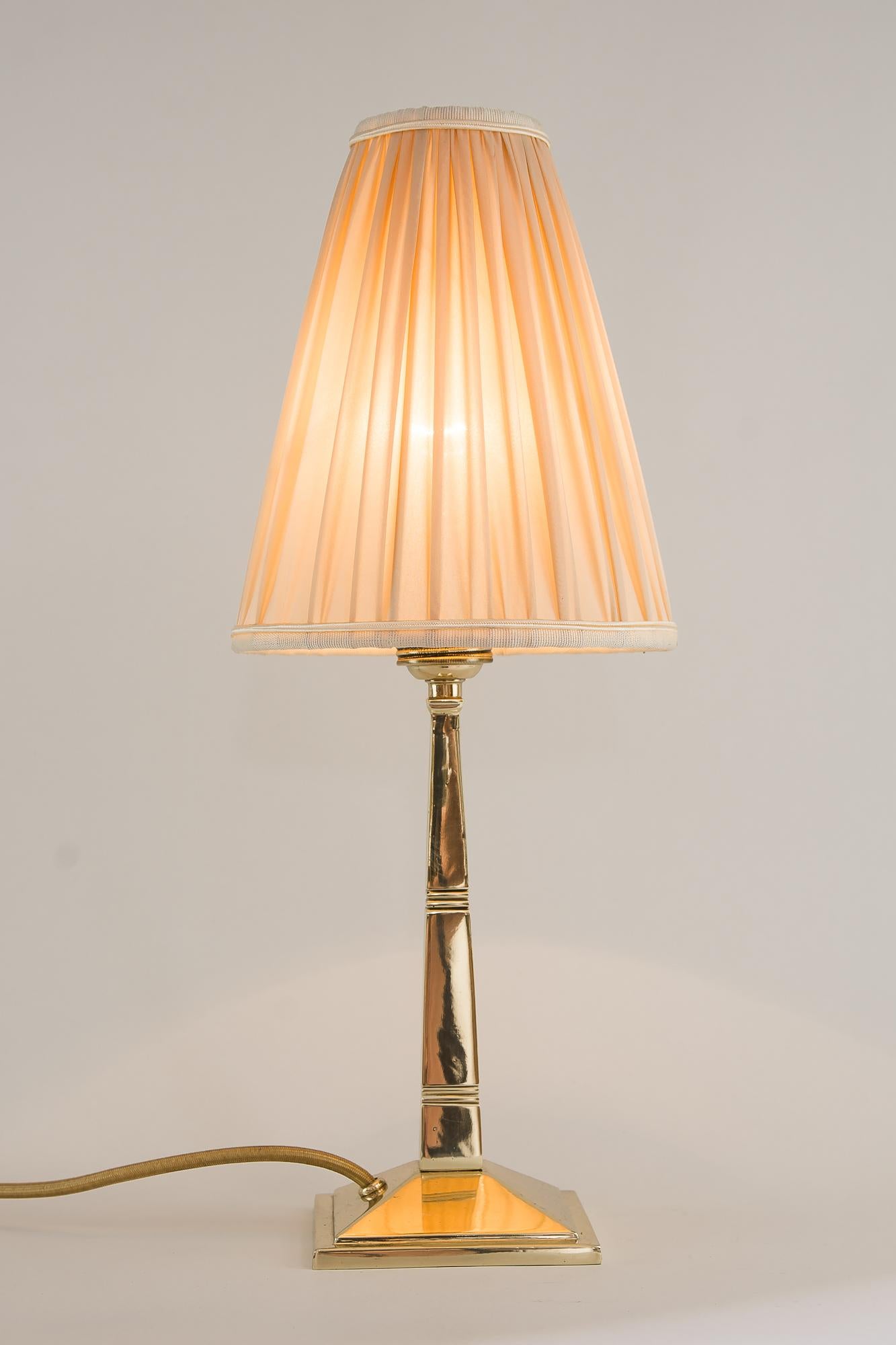 Art Deco Table Lamp Vienna circa 1920s with Fabric Shade In Good Condition For Sale In Wien, AT