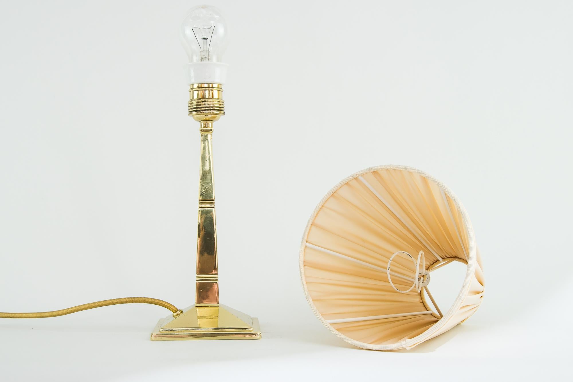 Art Deco Table Lamp Vienna circa 1920s with Fabric Shade For Sale 1