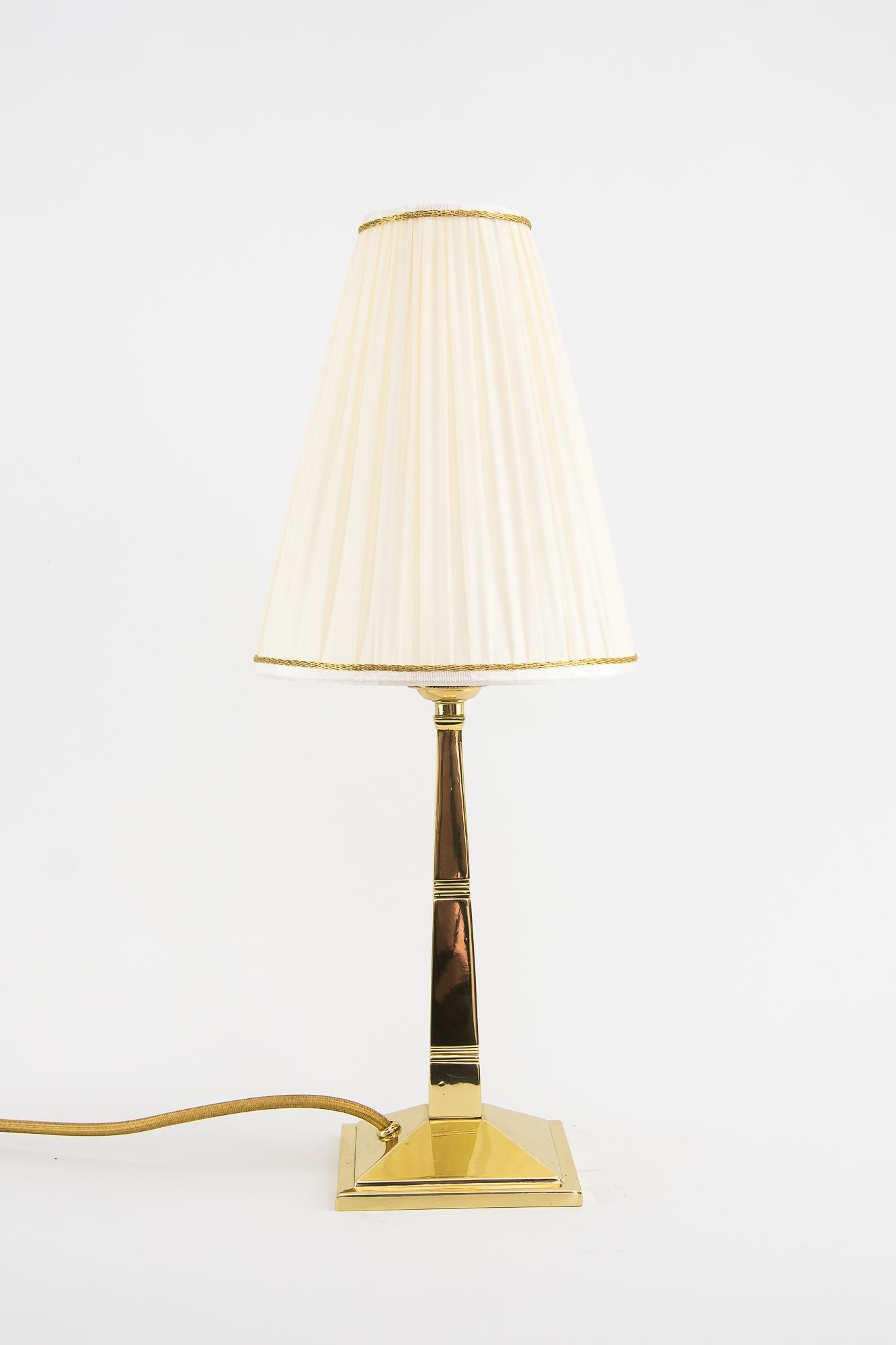 Art Deco Table Lamp Vienna circa 1920s with Fabric Shade For Sale 2