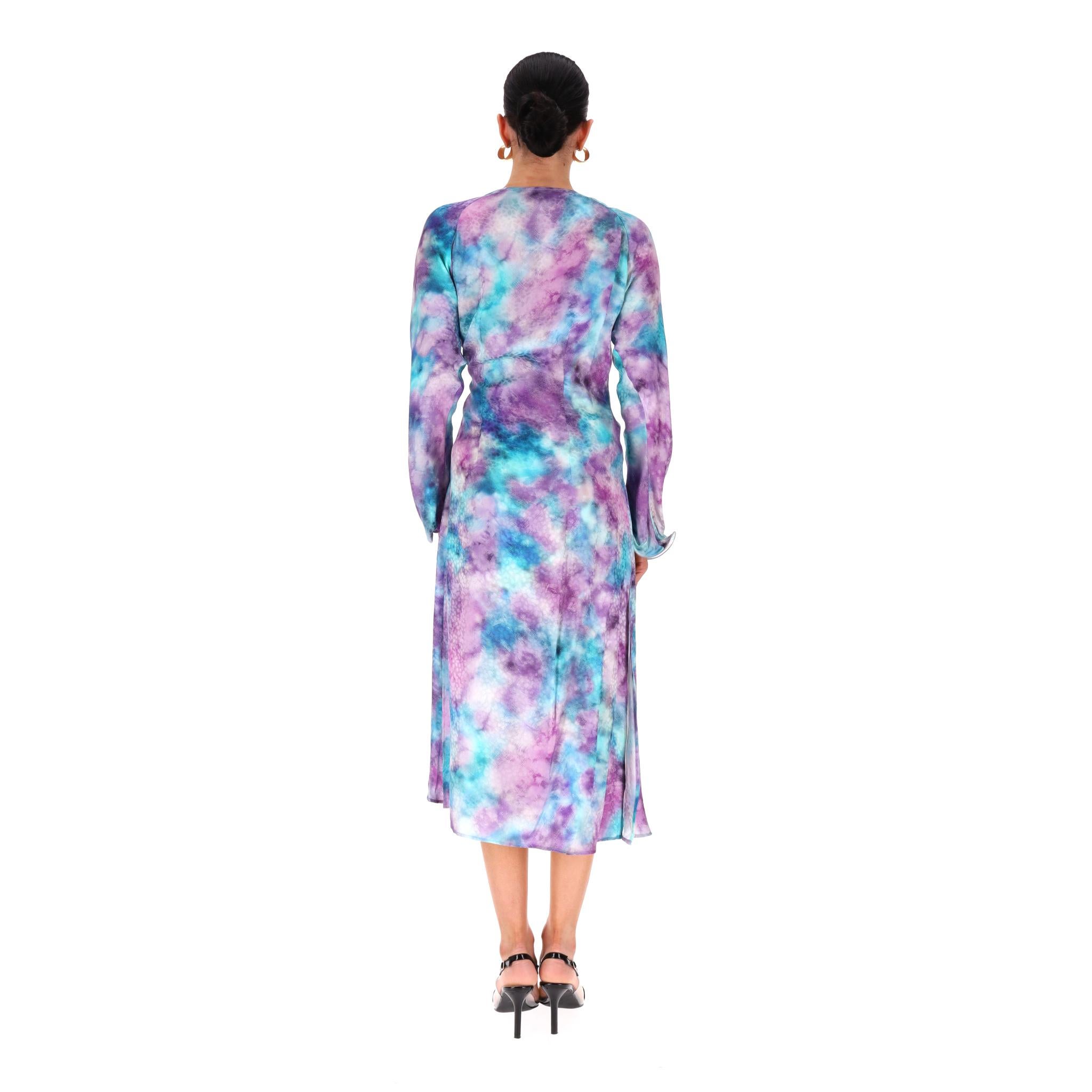 Vestido envolvente de seda teñida Art Dealer en Excelente estado para la venta en London, GB