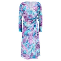 Art Dealer Silk Tie-Dye Wrap Dress