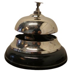 Art Dec Chrome Courtesy Counter Top Bell, Reception Desk Bell  Made in chrome
