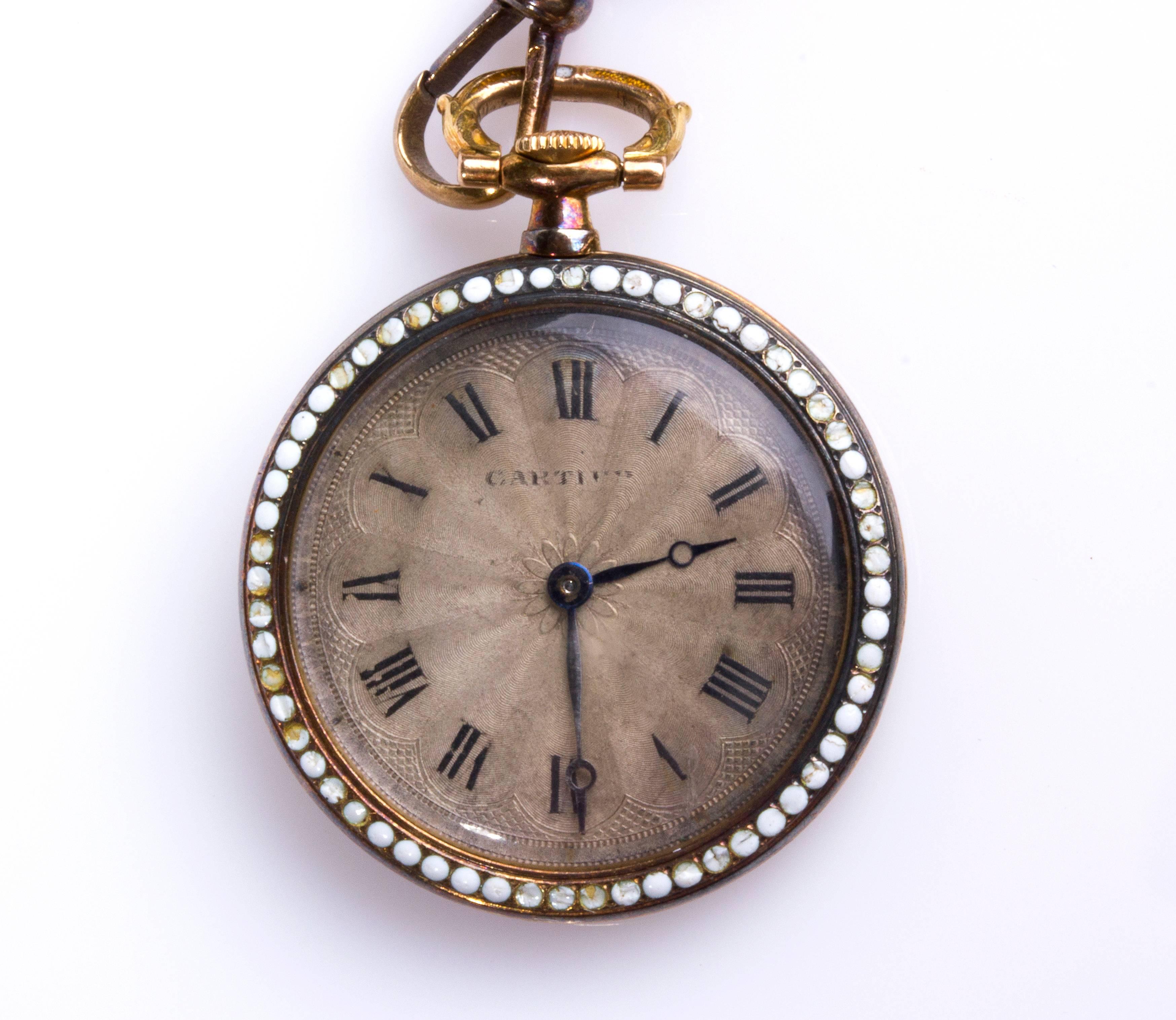 Art Deco Pocket Watch Signed Cartier In Good Condition For Sale In Rome, IT
