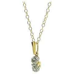 Art Deco 0,10ct Diamant 9ct Gold Halskette