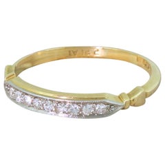 Art Deco 0.14 Carat Diamond Half Hoop Ring