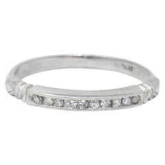 Art Deco 0.15 Carat Diamond and Platinum Band Ring