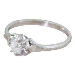 Art Deco 0.20 Carat Old Cut Diamond Platinum Engagement Ring