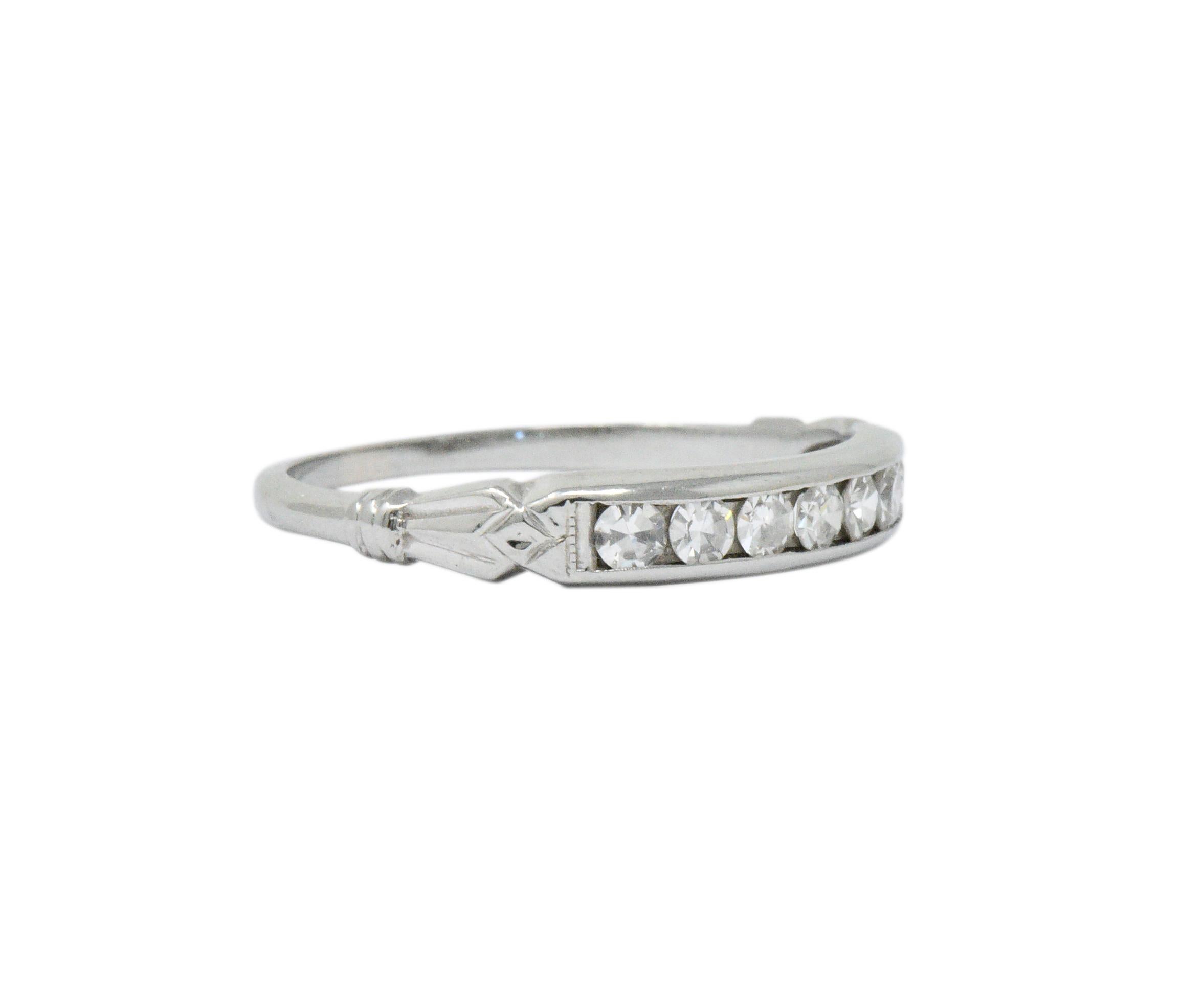 Art Deco 0.25 Carat Diamond 18 Karat White Gold Ring In Excellent Condition In Philadelphia, PA