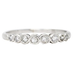 Art Deco 0.25 Carat Diamond Platinum Wedding Stackable Band Ring