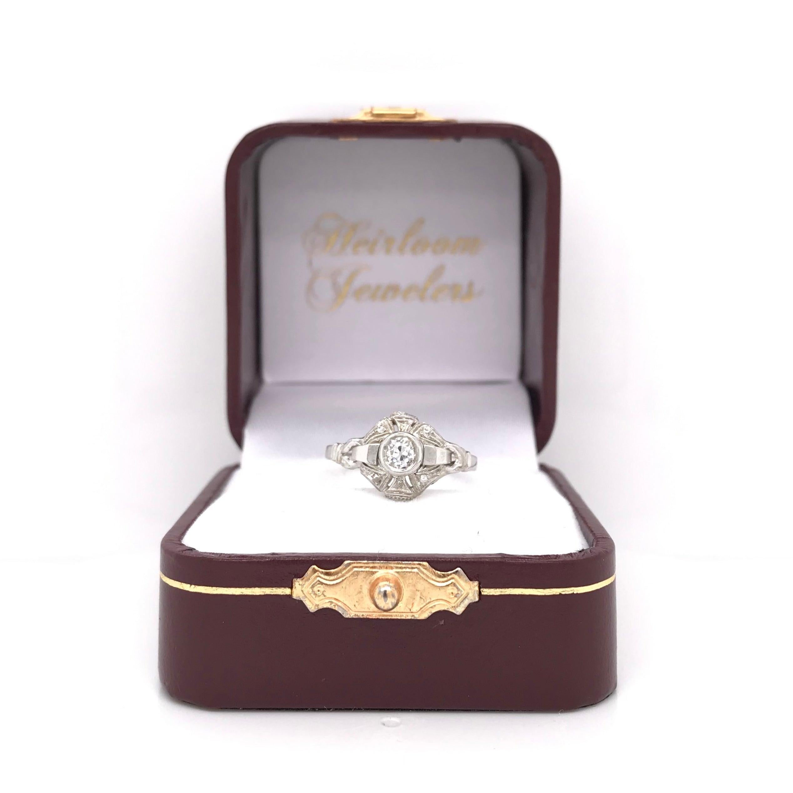 Art Deco 0.25 Carat Diamond Ring For Sale 5