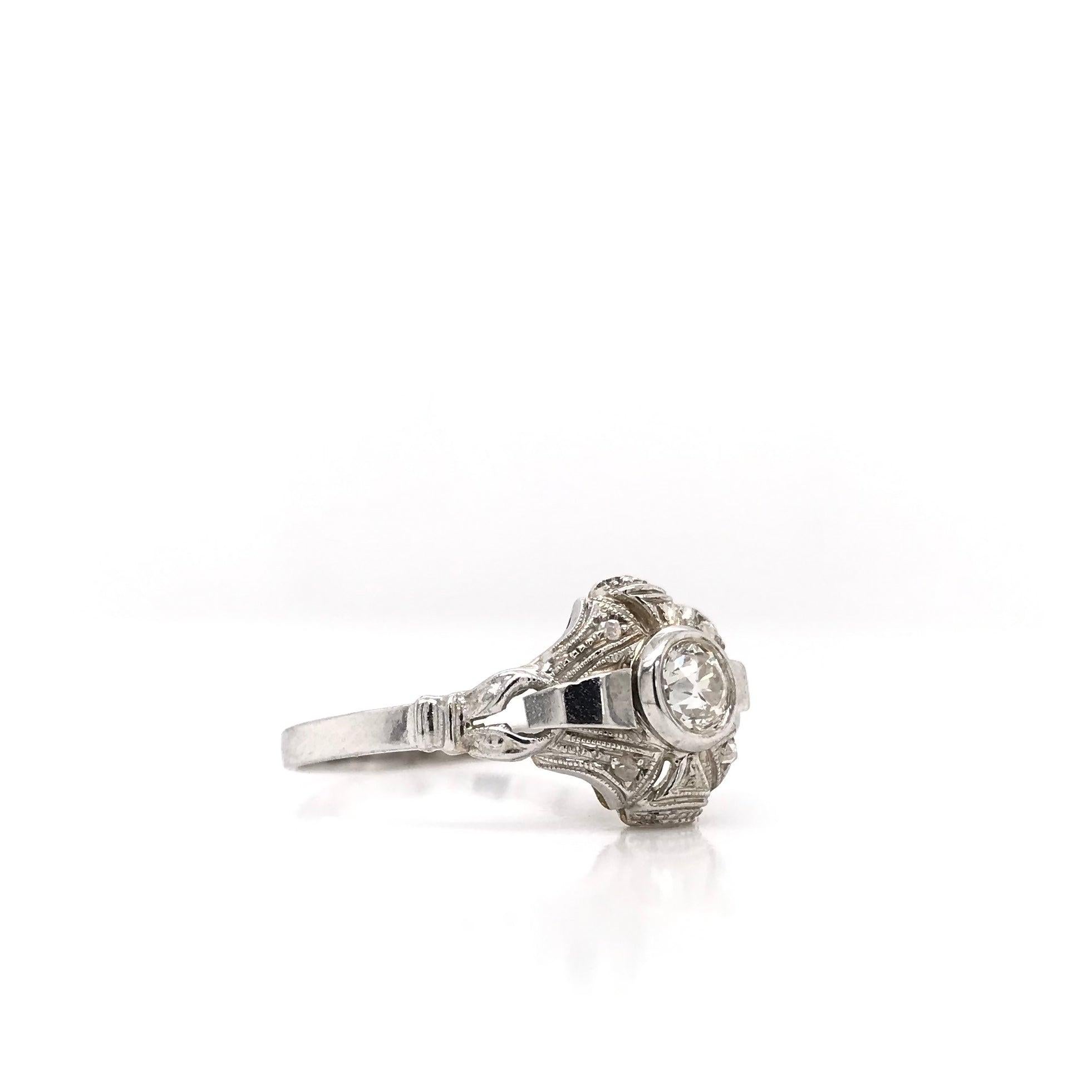 Art Deco 0.25 Carat Diamond Ring For Sale 1