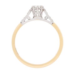 Art Deco 0.25 Carat Diamond Solitaire Ring, circa 1940s