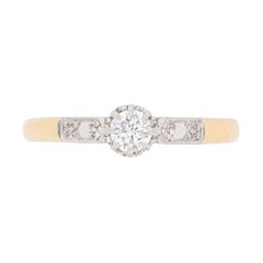 Solitaire Art Déco en diamant 0,25 carat, c. 1940