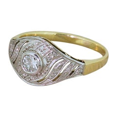 Art Deco 0.25 Carat Old Cut Diamond Swirl Ring