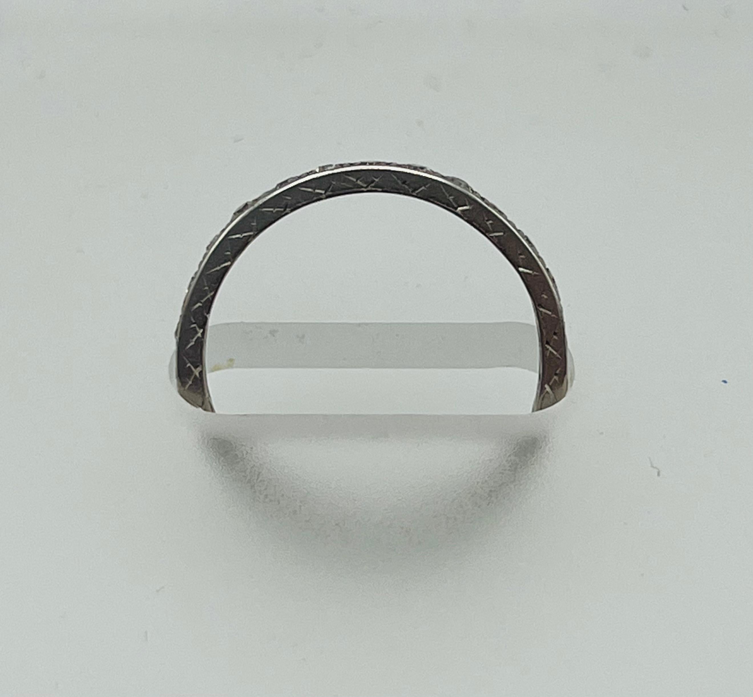Single Cut Art Deco 0.26 Carat Diamond Platinum Band Ring For Sale