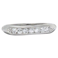 Art Deco 0.28 Carat Diamond and Platinum Band Stackable Ring