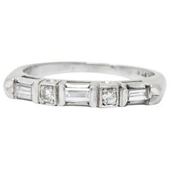 Art Deco 0.30 Carat Diamond Platinum Band Ring