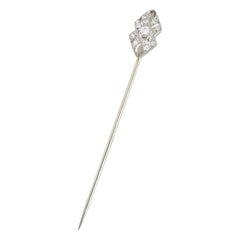 Art Deco 0.30 Carat Diamond Platinum Ribbon Stickpin, circa 1930 Art Deco 0.30 Carat Diamond Platinum Ribbon Stickpin, circa 1930