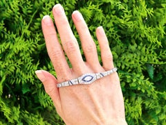 Art Deco Sapphire and 7.58 Carat Diamond Platinum Bracelet