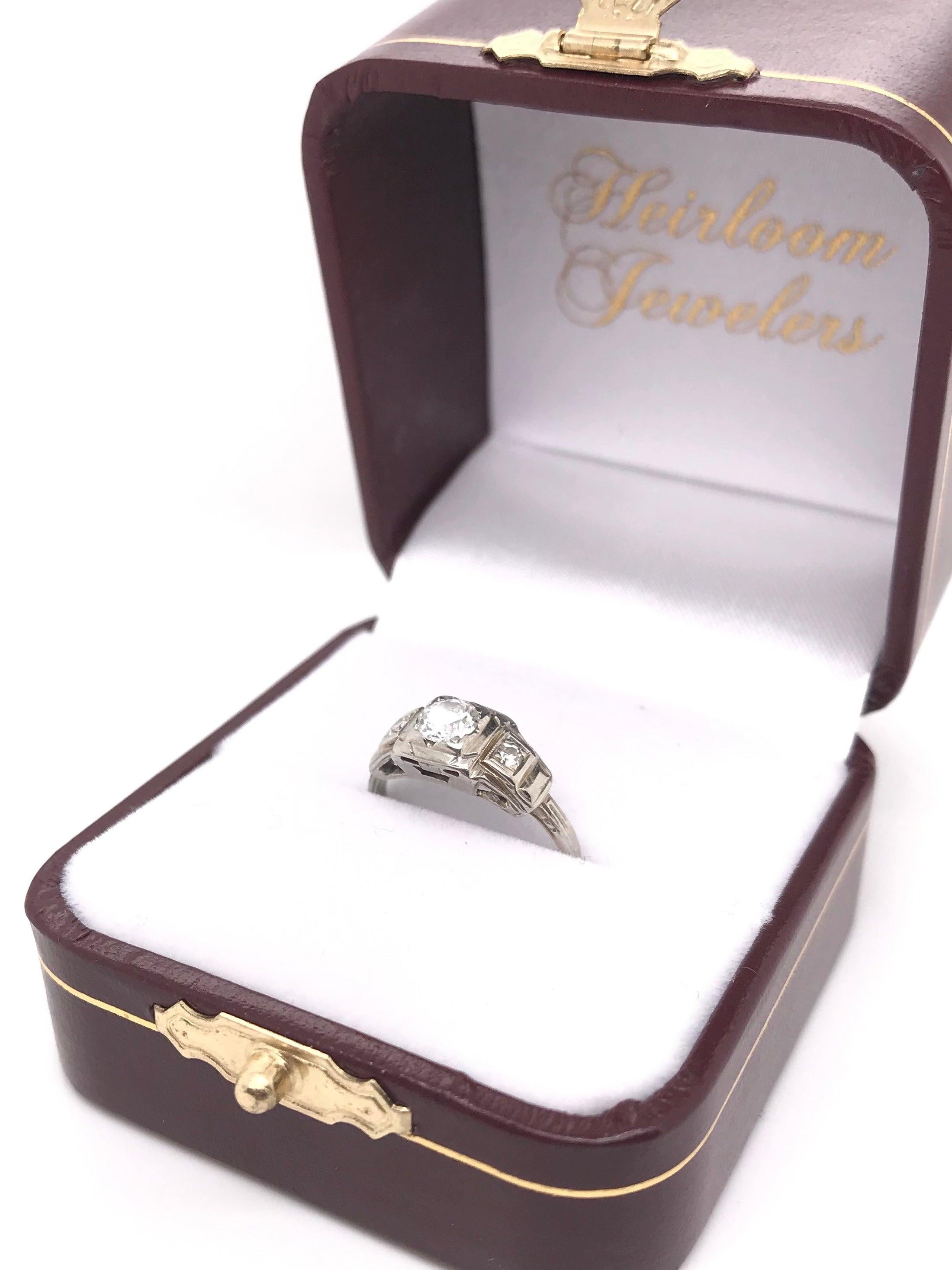 Art Deco 0.33 Carat Diamond Ring 5