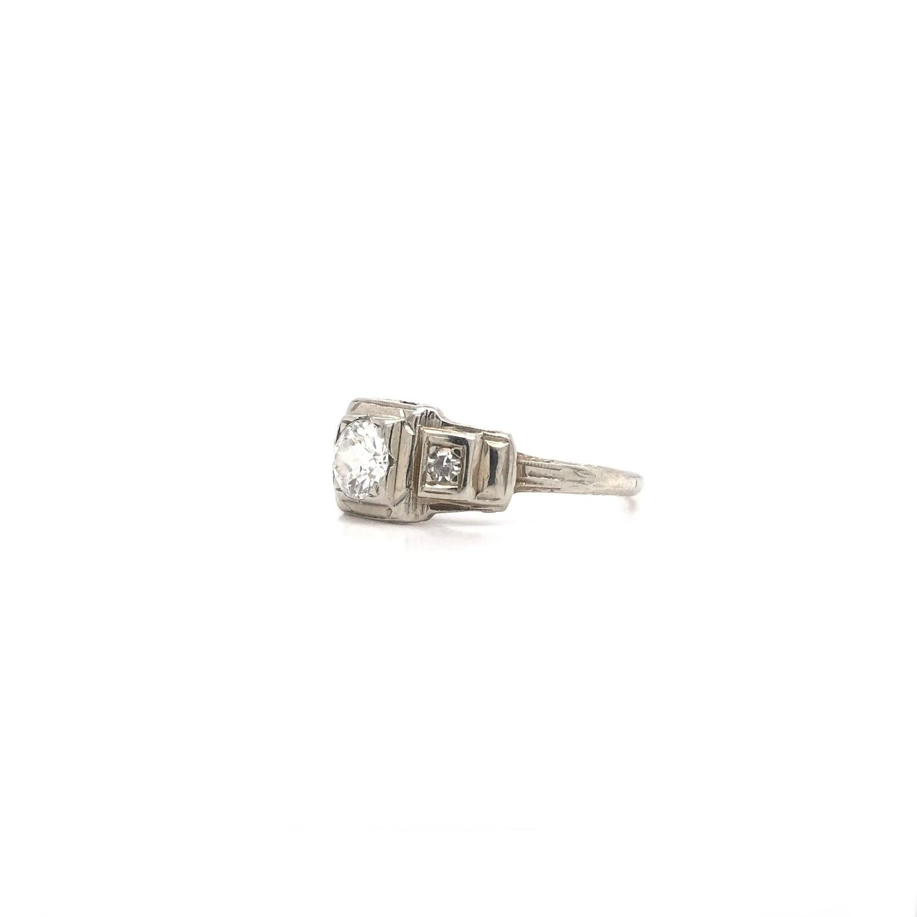 Old European Cut Art Deco 0.33 Carat Diamond Ring