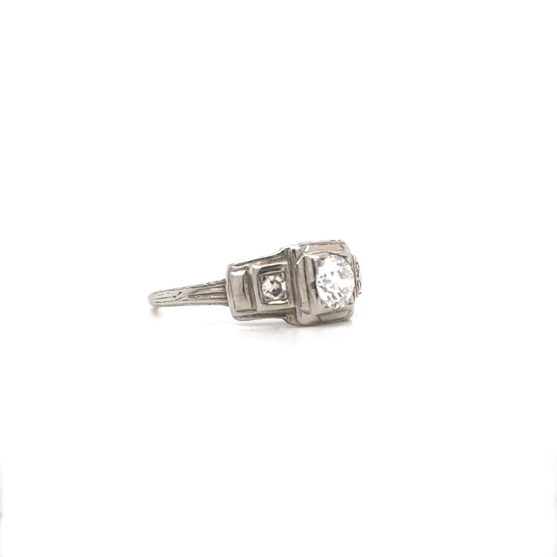 Women's Art Deco 0.33 Carat Diamond Ring