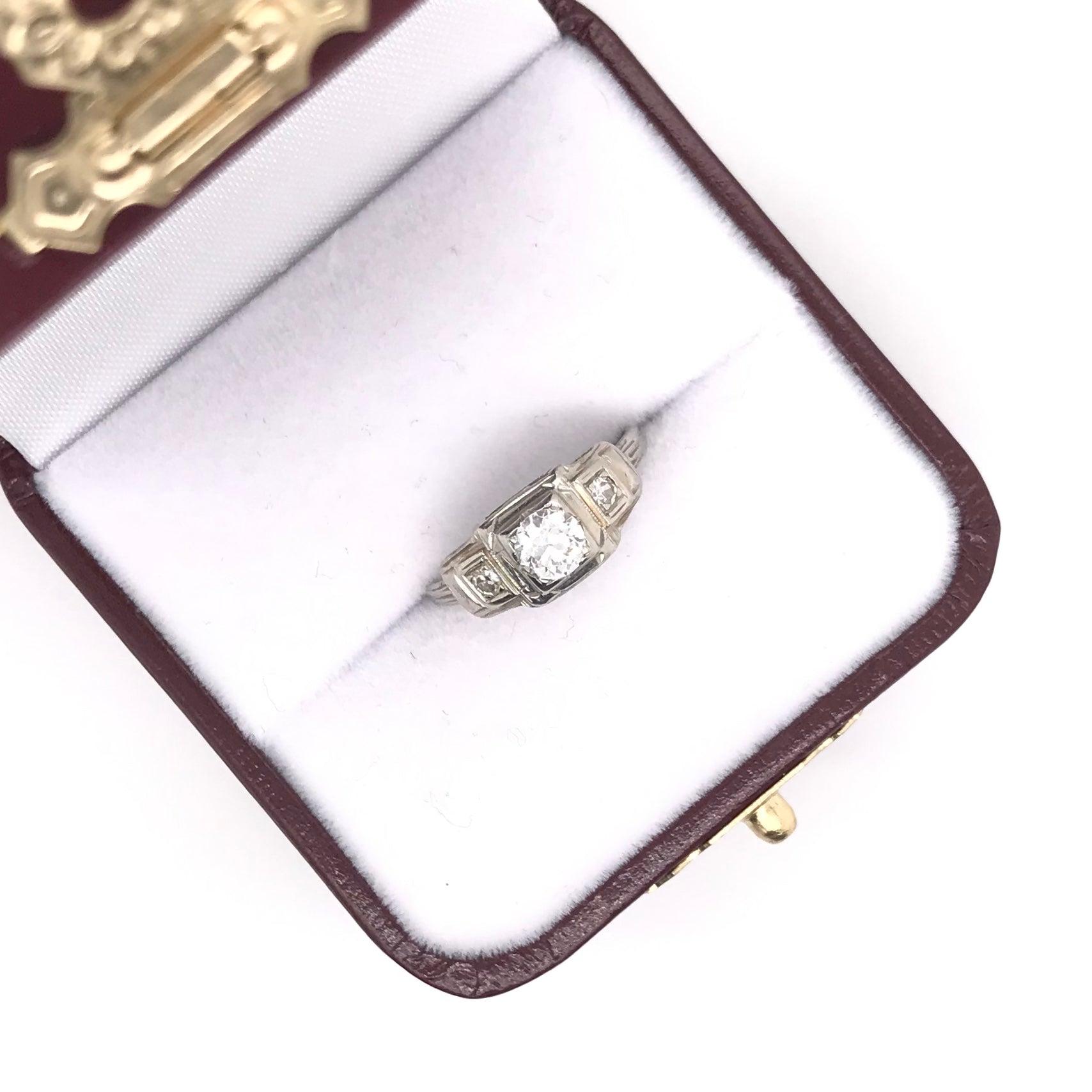 Art Deco 0.33 Carat Diamond Ring 2