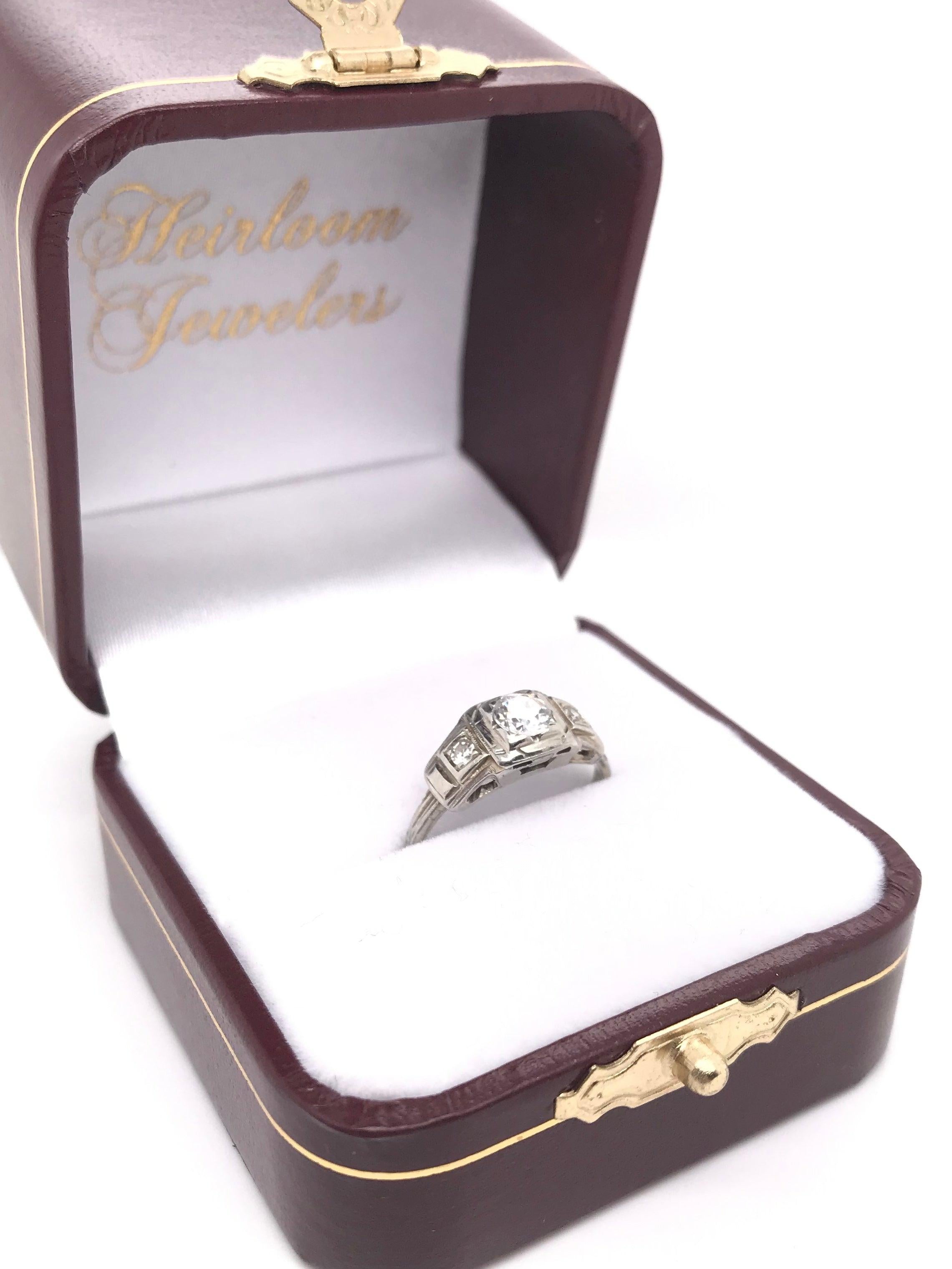 Art Deco 0.33 Carat Diamond Ring 4
