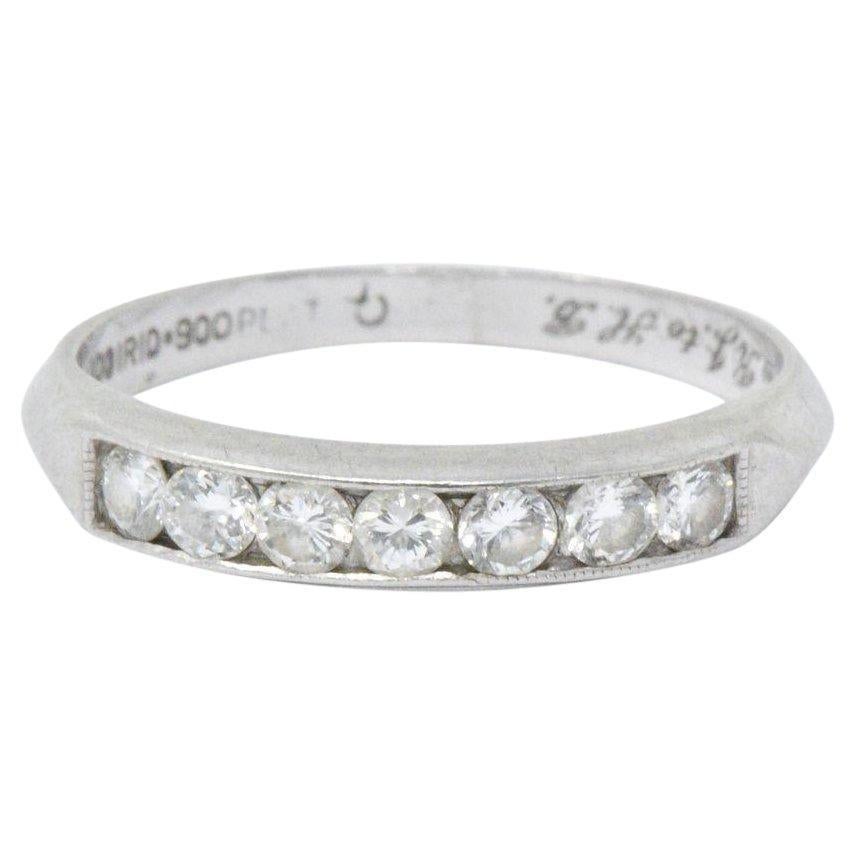 Art Deco 0.35 Carat Diamond and Platinum Half Band Ring