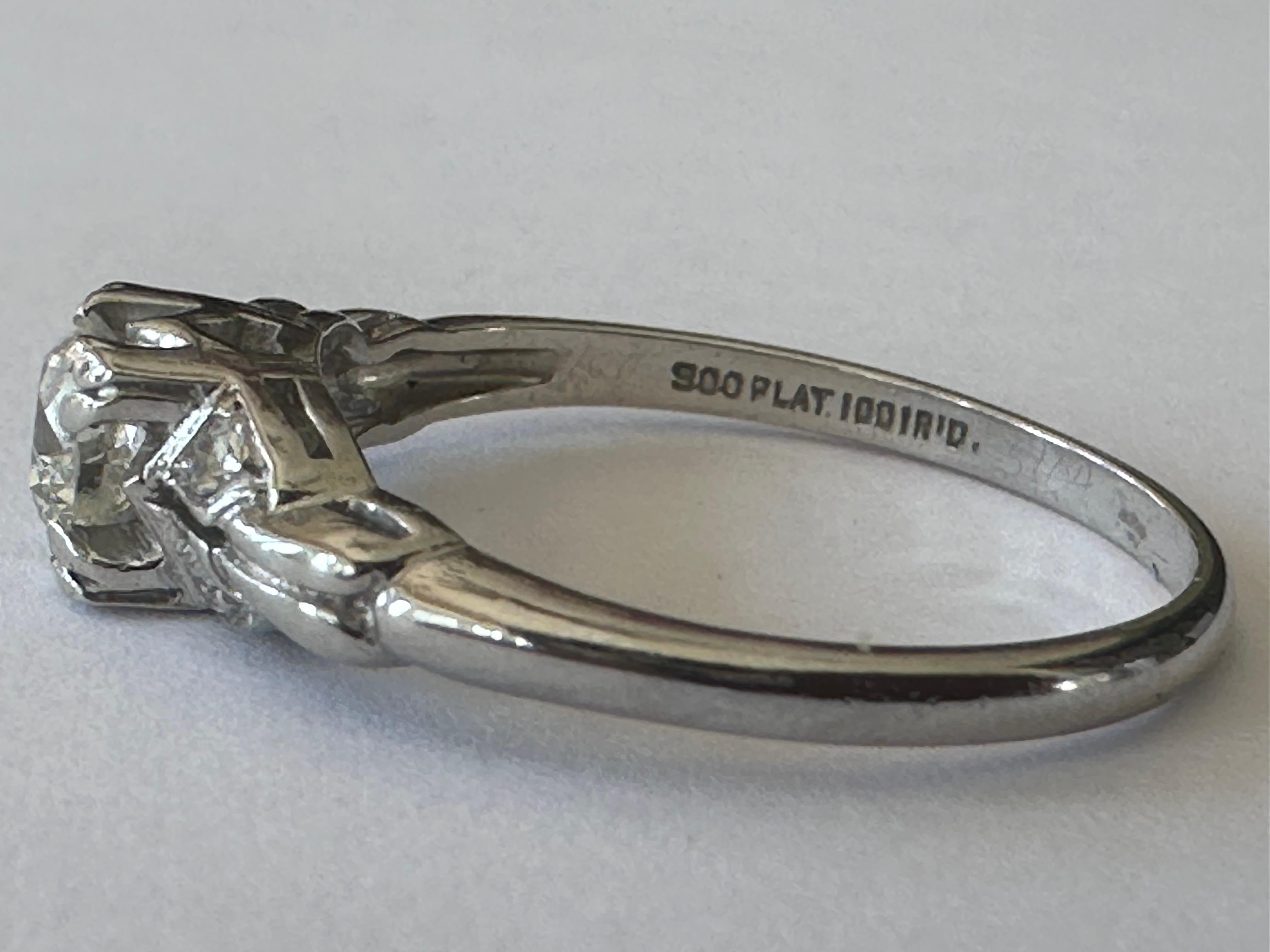 Old European Cut Art Deco 0.35-Carat Diamond Engagement Ring For Sale